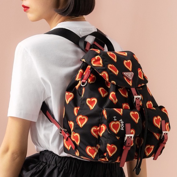 NEW PRADA BLACK Heart backpack LIMITED VALENTINES main image 4